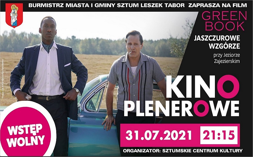 obrazek przedstawiający plakat informujący o kinie plenerowyn obrazek przedstawiający plakat informujący o kinie plenerowyn