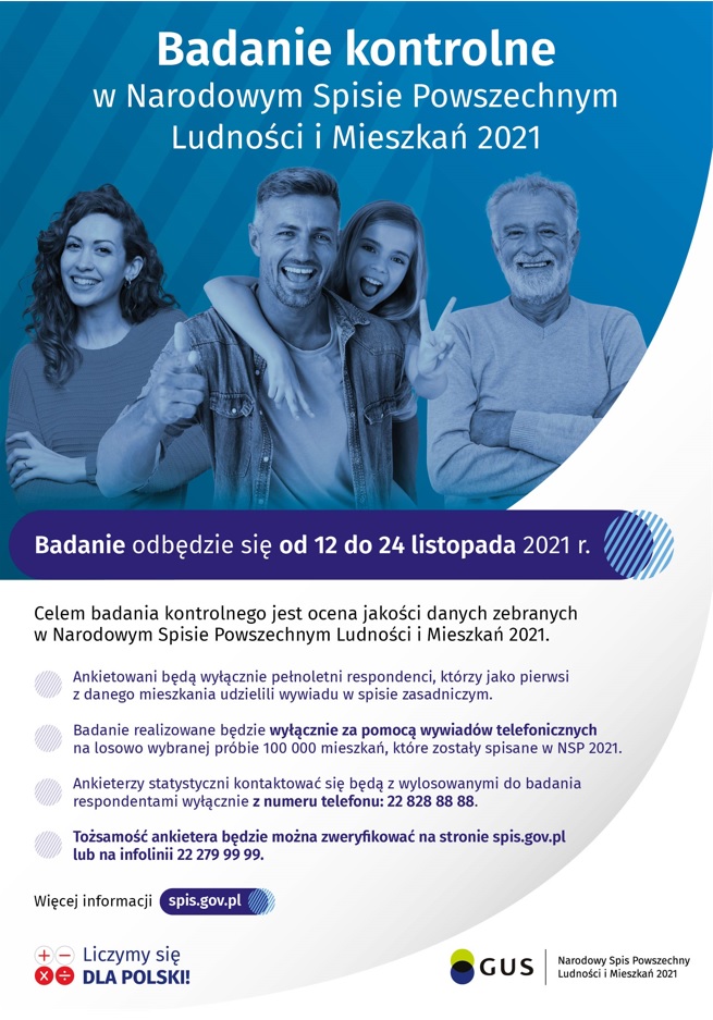 Plakat informujący o Badaniu kontrolnym w NSP Plakat informujący o Badaniu kontrolnym w NSP
