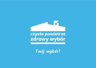 Grafika przedstawiająca logotyp "Czyste Powietrze zdrowy wybór"