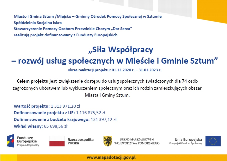 Grafika informująca o projekcie dofinansowanym z Funduszy Europejskich