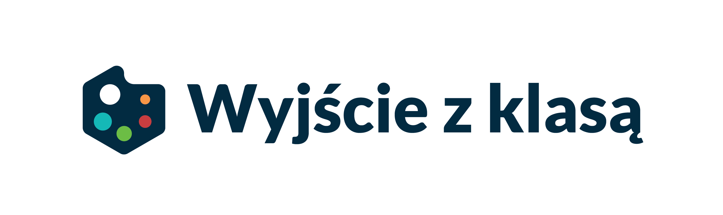 Obraz przedstawia napis Wyjście z&nbsp;klasą oraz&nbsp;stylizowana sylwetkę Polski w&nbsp;kolorze granatowym zawierająca kolorowe okręgi.