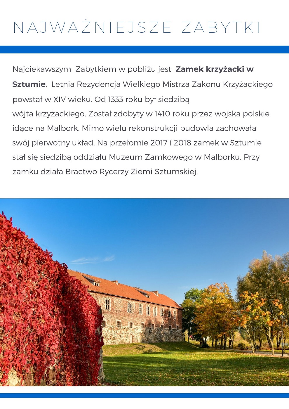Grafika informująca o Ciekawych Miejscach - Zamek Krzyżacki